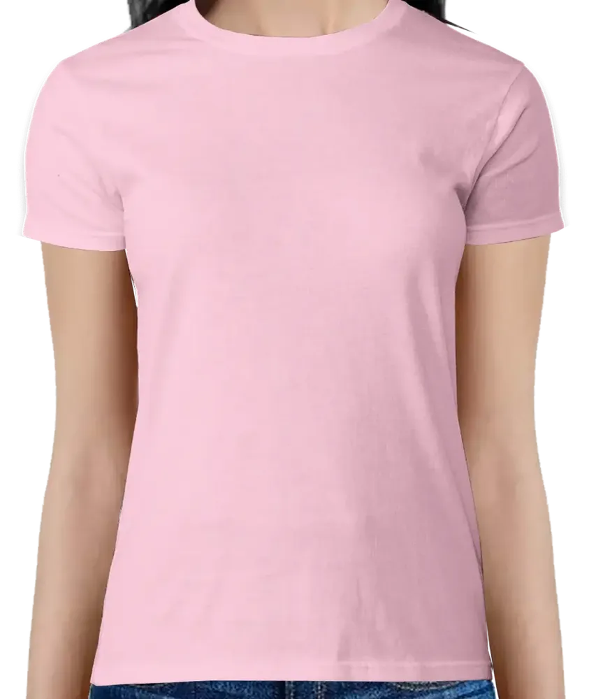 Buy online Women Light Pink Cotton Chest Print T-shirt from western wear  for Women by Showoff for ₹649 at 60% off